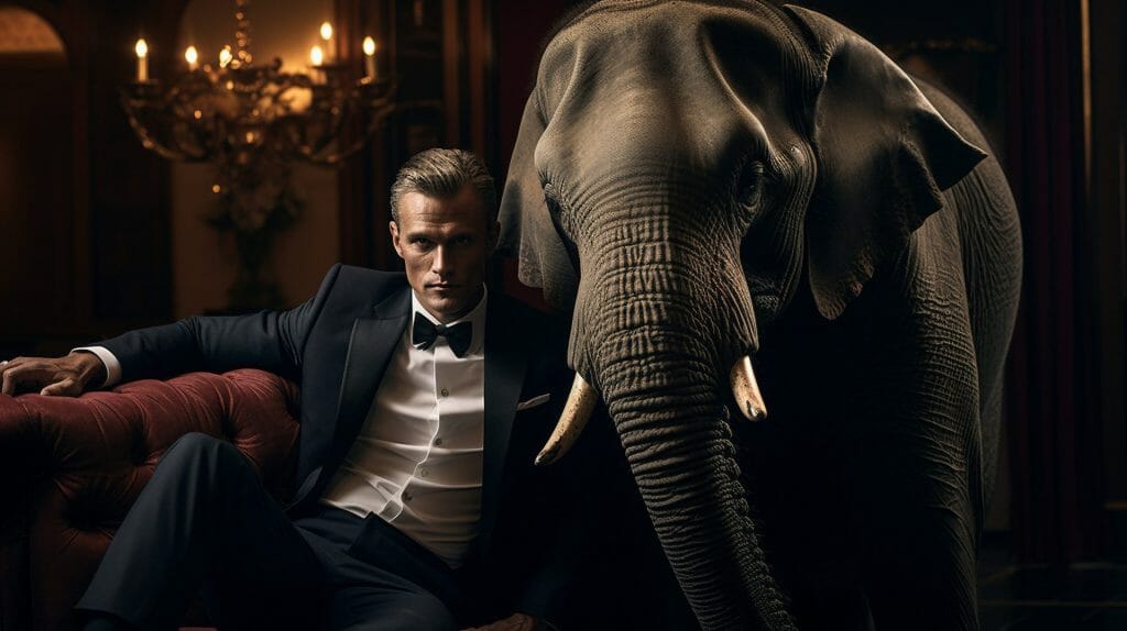 Male Model with Elephant